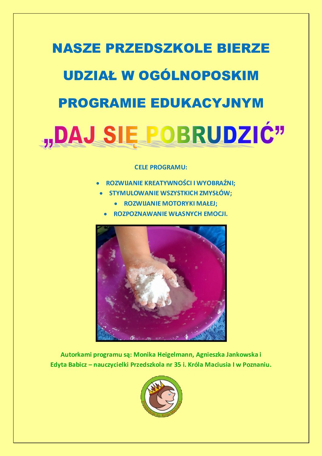 „Daj się pobrudzić” – zajęcia sensoryczne